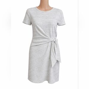 LOFT Gray Striped Dress XS NWT